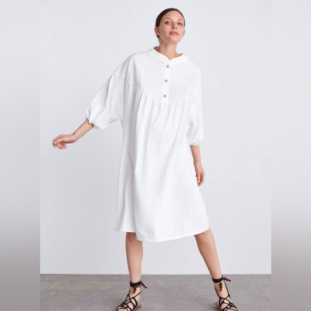 Zara Buttoned Oversized Shirt Dress